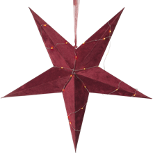 VELVET stjerne 60 cm rød batteri/timer