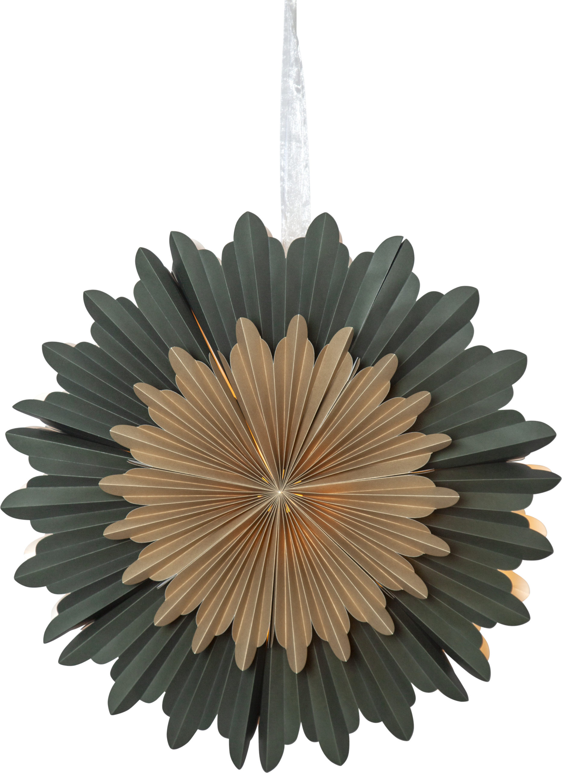 CRYSTAL501-90 stjerne 50 cm grønn/gull