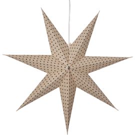 COTTON STJERNE 60 CM BEIGE/GRØNN_502-81