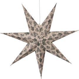 COTTON STJERNE 60 CM BEIGE/GRØNN_502-83