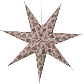 COTTON STJERNE 60 CM BEIGE/RØD_502-84