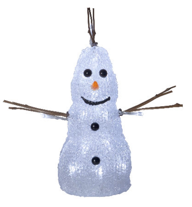 CRYSTALINE Snømann crystal 20 cm (Olaf) batteri/timer_587-05