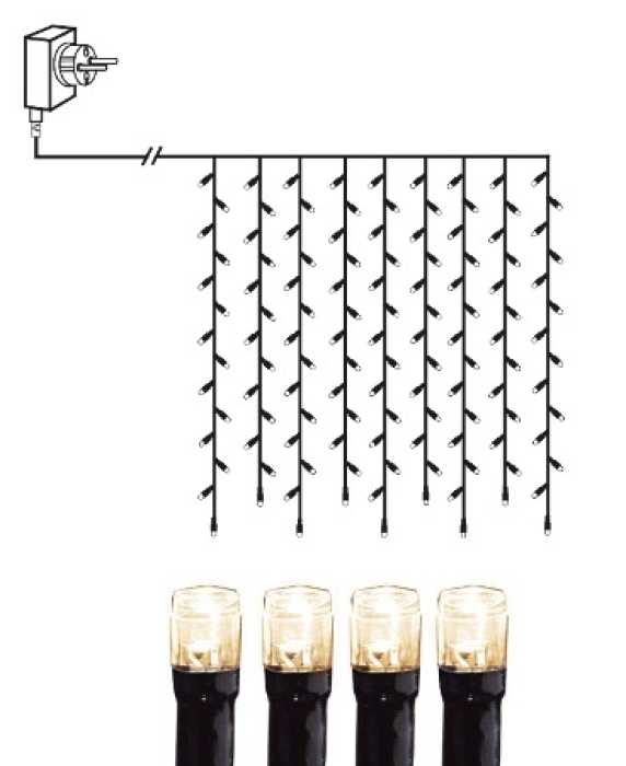 Serie Micro LED gardin 1x1m 100-lys svart kabel_591-85