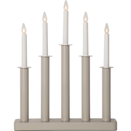 PLATE STAKE 5-LYS GRÅBEIGE
