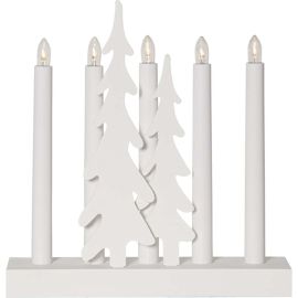 SKOG STAKE 5-LYS M/2 TRÆR HVIT_644-90-1