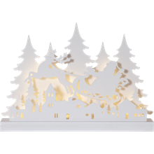 GRANDY650-10 lazercut nisse m/slede 30 cm hvit batteri/timer_650-10