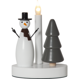 CHRISTMAS JOY STAKE SNØMANN 1-LYS