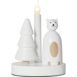 CHRISTMAS JOY STAKE ISBJØRNN 1-LYS