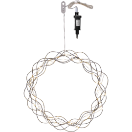 CURLY krans 30 cm 40-lys doggdråper krom