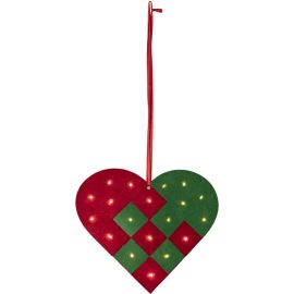 MERRY HENGENDE HJERTE I FILT GRØNN/RØD_701-06