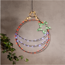 X-MAS KULE siluett, dew drop, multi, batteri/timer_701-48