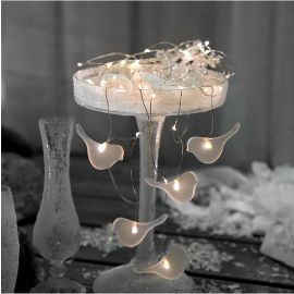 DEW DROP string m/fugl v.hvit/sølv kabel batteri/timer_726-84-1