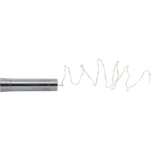 DEW DROP Tube 15-lys varmhvit/sølv batteri/timer _728-03
