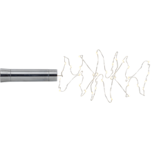 DEW DROP TUBE 40-lys varmhvit/sølv batteri/timer_728-04