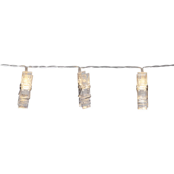 CLIPPY slynge 10-lys m/10 klyper batteri/timer_728-79