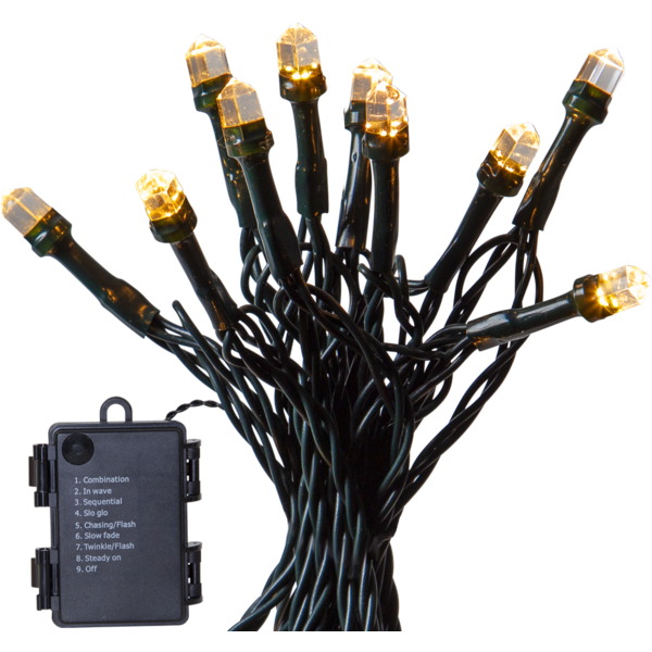 DIAMOND STAR LIGHT slynge 80-lys 6m klar batteri/timer/fj.kont._729-32