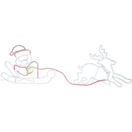 NEOLED siluett stående/vegg nisse m/reinsdyr_807-47