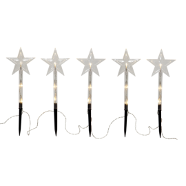 WANDY dekorasjon stjerner 5-lys batteri/timer_857-25