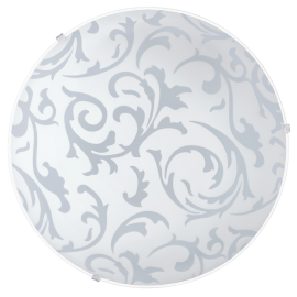 SCALEA 1 PLAFOND HVIT M/DEKOR 1XE27 Ø31CM_90043