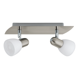 ENEA SPOT 2X40W E14 MATT NIKKEL/HVIT GLASS_90984
