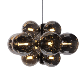 OSCAR PENDEL Ø 50 CM 12XG9 5W, SORT/RØK_9400000396