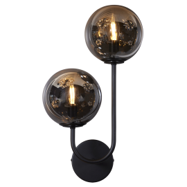 OSCAR VEGG 2XE14 9W SORT/RØK-9400000402