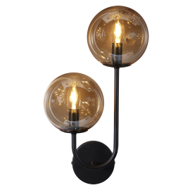 OSCAR VEGG 2XE14 9W SORT/AMBER-9400000403