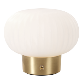 ZOE BORDLAMPE OPPLADBAR MESSING/OPAL