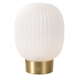 MILLIE BORDLAMPE OPPLADBAR MESSING/OPAL