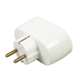 DOBBEL STØPSEL M/JORD 330 HVIT_9400306115