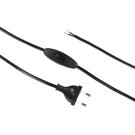 LAMPETTLEDN 2x0,75 M/BRYTER 2,5M SORT