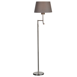 KASPER GULV U/SKJERM E27 + LED 3W STÅL