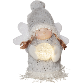 JOYLIGHT ENGEL MED SNØBALL GRÅ