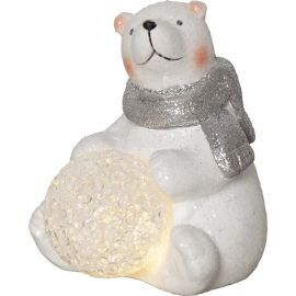 POLARE isbjørn sittende m/snøball, batteri_992-63