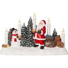MERRYVILLE Stake 5 lys m/nisse, snømann, bamse, batteri/timer
